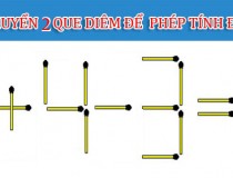 Di chuyển 2 que diêm để phép tính 1 + 4 - 3 = 1 có kết quả đúng,đố vui IQ,đố vui iq có đáp án,đố vui hình ảnh