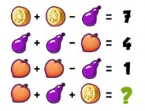 Tìm ra giá trị mỗi loại quả và cho biết giá trị còn thiếu ở dấu chấm hỏi,đố vui IQ,đố vui iq có đáp án,đố vui hình ảnh