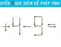 Di chuyển 1 que diêm để phép tính đúng: 1 + 4 - 9 = 5,đố vui IQ,đố vui iq có đáp án,đố vui hình ảnh