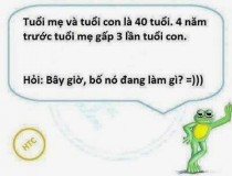 Tuổi mẹ và tuổi con là 40 tuổi, 4 năm trước tuổi mẹ gấp 3 lần tuổi con. Hỏi bây giờ bố nó đang làm gì?,đố vui IQ,đố vui iq có đáp án,đố vui hình ảnh