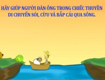 Hãy giúp người đàn ông trong chiếc thuyền di chuyển: sói, cừu và bắp cải qua sông,đố vui IQ,đố vui iq có đáp án,đố vui hình ảnh