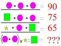 Tính (Tròn + Tròn) x Tam giác : Vuông = ?,đố vui IQ,đố vui iq có đáp án,đố vui hình ảnh