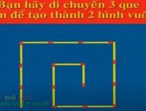 Bạn hãy di chuyển 3 que diêm để tạo thành 2 hình vuông?,đố vui IQ,đố vui iq có đáp án,đố vui hình ảnh