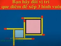 Bạn hãy đổi vị trí 3 que diêm để xếp 3 hình vuông?,đố vui IQ,đố vui iq có đáp án,đố vui hình ảnh