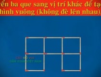 Hãy di chuyển 3 que diêm sang vị trí để tạo 4 hình vuông,đố vui IQ,đố vui iq có đáp án,đố vui hình ảnh