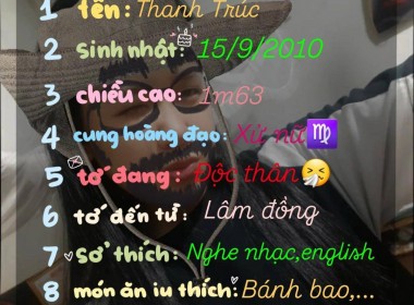 Gth về bản thân tui. Còn mí bn thì saooo:33