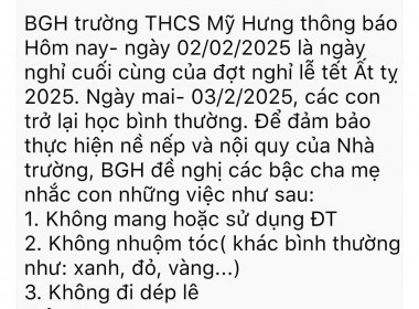 đầu xuân năm mới nhà trường cho quả thông báo đéo ...