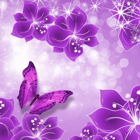 Flowers in purple background