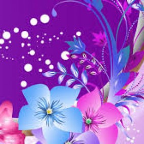 Flowers in purple background