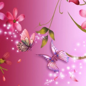 Flowers in purple background