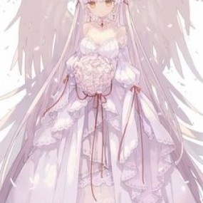 Anime girl white hair :))