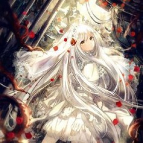 Anime girl white hair :))