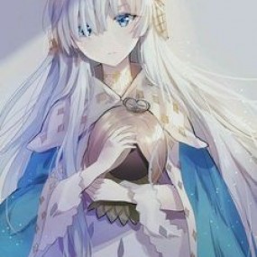 Anime girl white hair :))