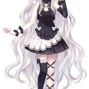 Anime girl white hair :))