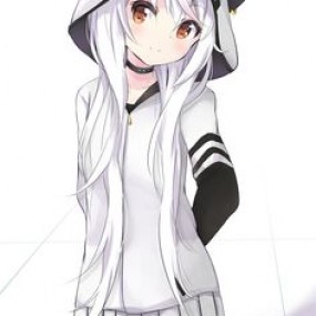 Anime girl white hair :))