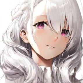 Anime girl white hair :))