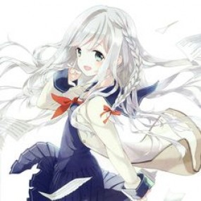 Anime girl white hair :))