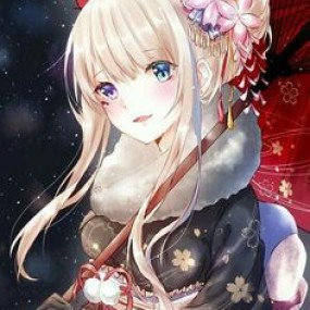 Anime girl white hair :))