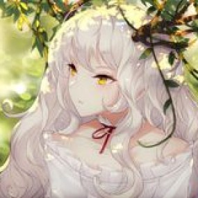 Anime girl white hair :))