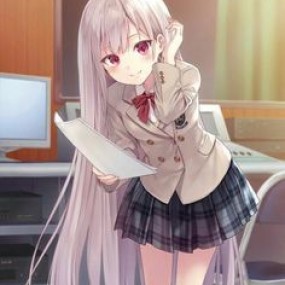 Anime girl white hair :))