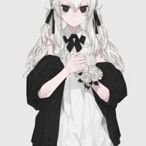 Anime girl white hair :))