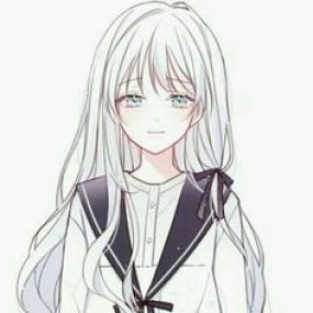 Anime girl white hair :))