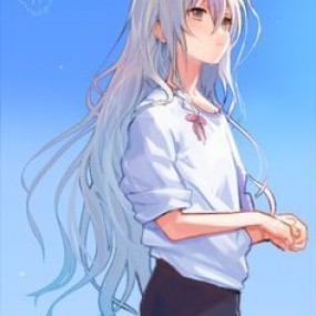 Anime girl white hair :))