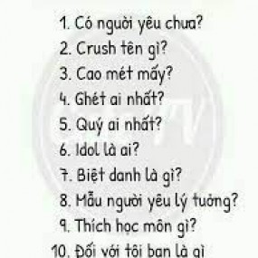 Hỏi tối đa 3 câu nhen OwO