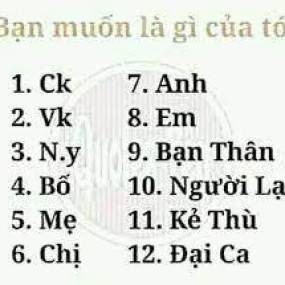 bạn muốn là j của tôi