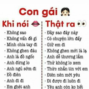 Thử hỏi ít ai con trai có thể hiểu đc con gái ko ?