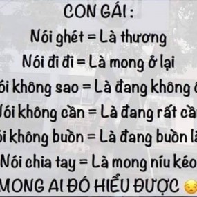 Thử hỏi ít ai con trai có thể hiểu đc con gái ko ?