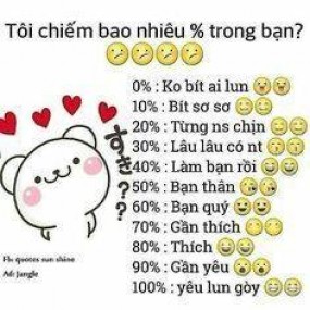 tớ trong tim cậu chiếm bao nhiu %