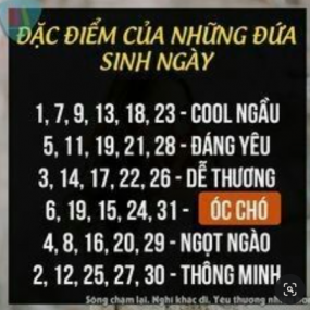 Hay quá (con bn tao sinh tháng ngày 6/6)