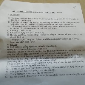 Đề cương vật lý 6 của THCS Lý Tự Trọng