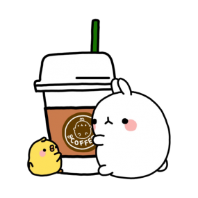 molang và chip chiu cup cafe