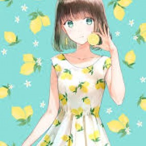 girl with lemon