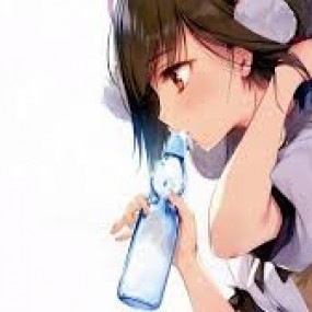 girl with water bottle