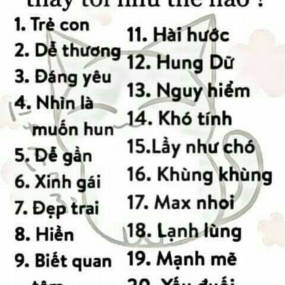 cho vam bt cảm nghĩ của mn vs ạ