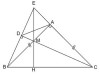 a)<br />Tam giác AEB vuông tại A và tam giác DEC vuông tại D có:<br />AEB = DEC<br />=> Tam giác AEB ~ Tam giác DEC (g - g)<br />=> AE/DE=EB/EC<br />=> EB . DE = AE . EC<br />b)<br />Tam giác EBC có: CD là đường cao và BA là đường cao<br />CD cắt BA tại M<br />=> M là trực tâm của tam giác EBC<br />=> EM _I_ tại H (H thuộc BC)<br />Tam giác HBE vuông tại H và tam giác DBC vuông tại D có:<br />HBE = DBC<br />=> Tam giác HBE ~ Tam giác DBC (g - g)<br />=> HB/DB=BE/BC<br />=> DB . BE = HB . BC<br />Tam giác HCE vuông tại H và tam giác ACB vuông tại A có:<br />HCE = ACB<br />=> Tam giác HCE ~ Tam giác ACB (g - g)<br />=> HC/AC=CE/CB<br />=> HC . CB = AC . CE<br />Ta có : DB . BE + AC . CE = HB . BC + HC . CB = BC . (HC + HB) = BC . BC = BC2<br />c)<br />Tam giác EDA và tam giác ECB có:<br />DEA = CEB<br />DE/CE=EA/EB (EB . DE = AE . EC)<br />=> Tam giác EDA ~ Tam giác ECB (c - g - c)<br />=> ADE = BCE = 450 (tam giác ABC vuông cân tại A)