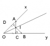 a) Xét Δ OBF và Δ OAE có<br />OB = OA (gt)<br />Góc O chung<br />Góc D = Góc C = 90 °<br />=> Δ OAC = Δ ODB ( cạnh huyền - góc nhọn )<br />=> AC = BD