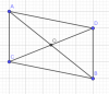 Bài 4 a)<br />Có O là trung điểm AB và CD<br />=> OA=OB&nbsp; &nbsp; &nbsp; (đ/n)<br />và OC=OD&nbsp; &nbsp; &nbsp; (đ/n)<br />Xét tam giác AOC và tam giác BOD có<br />AO=OB<br />CO=OD<br />AOC=BOD (đối đỉnh)<br />do đó&nbsp; tam giác AOC = tam giác BOD (c.g.c)<br />=> AC=BD (2 cạnh tương ứng)<br />và CAO = DBO ( 2 góc tương ứng)<br />=> AC//BD (vì có 2 góc sole trong bằng nhau)<br />b) Cm tương tự câu a