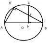 <p>Cách 1<br />Tacó : góc ADB nội tiếp đường tròn đk AB<br />=> góc ADB = 90 <br />=> D thuộc đường tròn đk AE (1)<br />Ta có : góc AHE =90  (H là hình chiếu )<br />=> H thuộc đường tròn đk Ae (2)<br />Từ (1,2) A,D,E, H thuộc đtron đk AE<br />Hay tứ giác ADEH nội tiếp <br />Cách 2<br />Tacó : góc ADB nội tiếp đường tròn đk AB<br />=> góc ADB = 90 <br />Ta có : góc AHE =90  (H là hình chiếu )<br />=> Góc ADE + GÓc AHE= 180<br />Mà đây là hai góc đối của tứ giác ADEH. ÁP dụng định lí đảo của tứ giác nội tiếp<br />=>tứ giác ADEHnội tiếp<br />b)<br />Ta có Tam giác CHB vuông H<br /> => góc HCB+ CBH = 90 (1)<br />Tam giác ACB vuông C ( ACB góc nội tiếp chắn nửa đường tròn )<br />=> Góc CBA+CAB = 90 (2)<br />Từ (1,2) Góc CAB = HCB ( cùng phụ với góc CBA)<br />Lại có Tam giác AOC cân tại O ( OA= OC =R)<br />=> góc OAC= ACO (3)<br />(123) => GÓC ACO =OCB (đpcm )<br />c) Cái này thì mk ko nhớ cách giải mong bn thông cảm<br /> </p><p> </p>