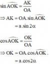 <p>ΔAOB cân tại O nên OH là đường cao đồng thời là đường phân giác</p><p>&nbsp;</p><p>Xét ΔOAK vuông tại K có:</p>