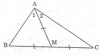 <p>Vì AM là đường trung tuyến của ΔABC nên BM = MC = 1/2 BC</p><p>Mà AM = 1/2 BC (gt) nên: AM = BM = MC.</p><p>Tam giác AMB có AM = MB nên ΔAMB cân tại M</p><p>Suy ra: ∠B = ∠A1 (tính chất tam giác cân) (1)</p><p>Tam giác AMC có AM = MC nên ΔAMC cân tại M</p><p>Suy ra: ∠C = ∠A2 (tính chất tam giác cân) (2)</p><p>Từ (1) và (2) suy ra: ∠B + ∠C = ∠A1 + ∠A2 = ∠(BAC) (3)</p><p>Trong ΔABC ta có:</p><p>∠B + ∠C + ∠(BAC) = 180o (tổng ba góc trong tam giác) (4)</p><p>Từ (3) và (4) suy ra: ∠(BAC) + ∠(BAC) = 180o ⇔ 2∠(BAC) = 180o</p><p>Hay ∠(BAC) = 90o.</p><p>Vậy ΔABC vuông tại A.</p>