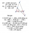 <p>① EI//CF (gt) → ∠EIB=∠ACB (đồng vị)</p><p>mà ∠ABC = ∠ACB (gt) → ∠EIB = ∠ABC → Δ BEI là Δ cân.</p><p>② Δ BEI cân → IE=EB mà CF=EB (gt)</p><p>-> IE = CF đồng thời ∠EIO =∠FCO và ∠OEI = ∠OFC (so le trong)</p><p>→ Δ OEI = Δ OFC (gcg)</p><p>→ OE = OF (đpcm)</p>