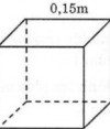 <p>Thể tích khối kim loại là :</p><p>0,15 ⨯ 0,15 ⨯ 0,15 = 0,003375 ( m 3 )</p>