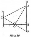 gọi K là giao điểm của CO và BD <br />ta có tam giác AOC = tam giác BOK (g.c.g)<br />suy ra OC=OK, OA = BK <br />tam giác COD =tam giác KOD (c.g.c) suy ra CD=DK suy ra CD=DB+BK=DB+AC