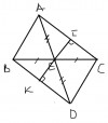 a) Xét ΔAEB và ΔDEC có: AE=DE (gt) EB=EC (gt) , góc AEB= góc DEC (đối đỉnh) => ΔAEB = ΔDEC (cgc)<br />b) Xét tứ giác ABDC có: AE= ED, BE=EC => ABDC là hình bình hành => AC//BD<br />c) xét ΔAIE vuông tại E và ΔDKE vuông tại K có AE=DE (gt), góc IAE= góc KDE (so le trong)<br />=>ΔAIE = ΔDKE (ch-gn)<br />d) Từ ΔAIE = ΔDKE (cmt) => góc AEI= góc DEK (2 góc tương ứng)<br />Mà 2 góc này ở vị trí đối đỉnh => I,E,K thẳng hàng