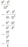 27^4 : 9^3 <br />= 3^12 : 3^6<br />= 3^6